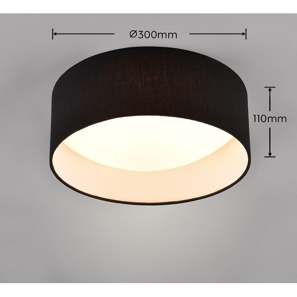 Melna LED griestu lampa ø 30 cm Locarno – Reality-image-4