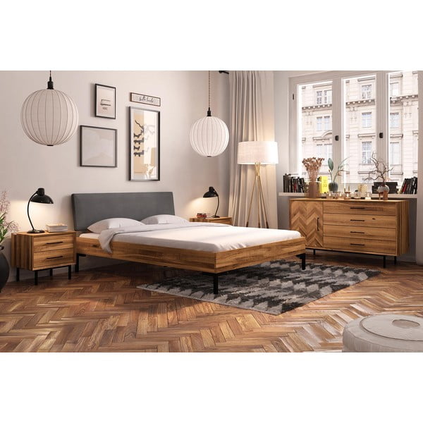 Divguļamā ozolkoka gulta ar polsterētu galvgali 180x200 cm Abises 1 – The Beds-image-4