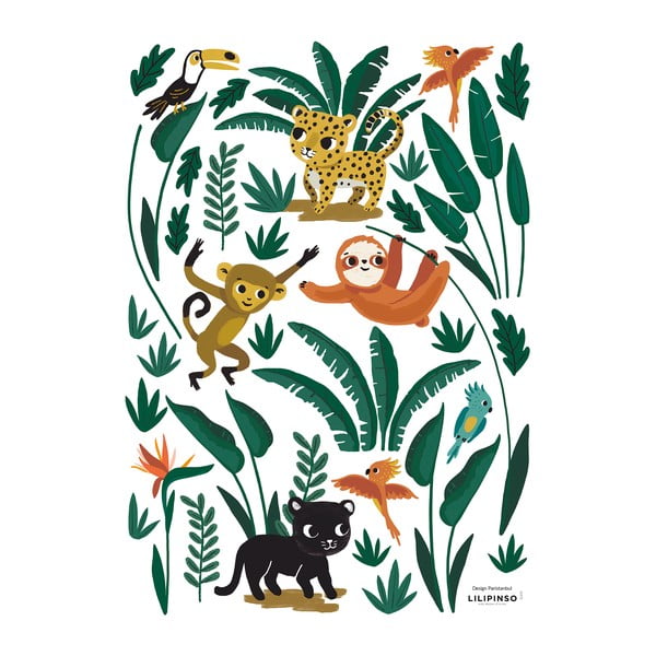 Uzlīmju loksne 30x42 cm Jungle Animals – Lilipinso