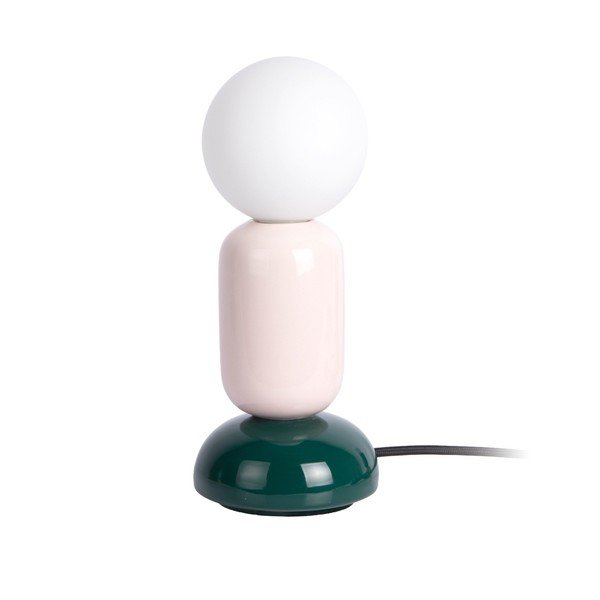 Tumši zaļa/gaiši rozā keramikas galda lampa (augstums 27 cm) Firenze Tube – Leitmotiv