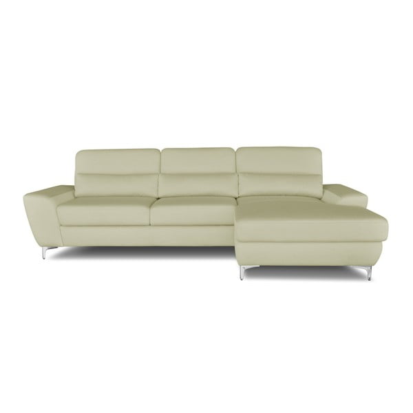 Krēmkrāsas stūra dīvāns-guļamā gulta Windsor & Co. Dīvāni Omega, labais stūris