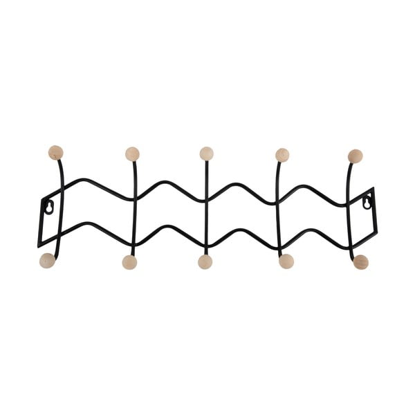Melns metāla sienas pakaramais 61 cm Zig Zag – PT LIVING