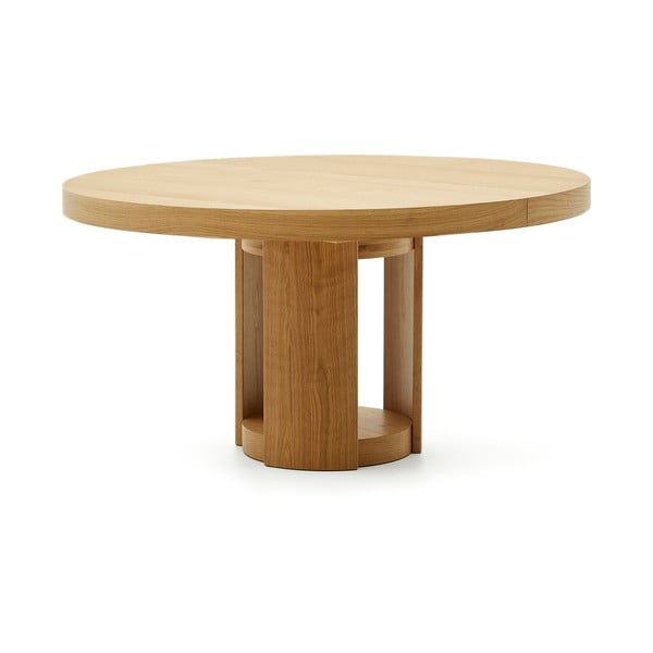 Apaļš izvelkams ēdamgalds ar papildu galda virsmu ar ozolkoka imitāciju ø 150 cm Artis – Kave Home