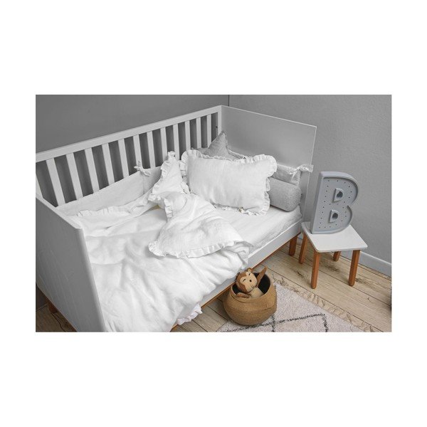 Balts zīdaiņu lina palags BELLAMY Snow White, 90 x 200 cm-image-1