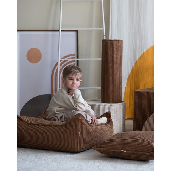 Brūns velveta bērnu sēžammaiss Square – Wigiwama-image-1