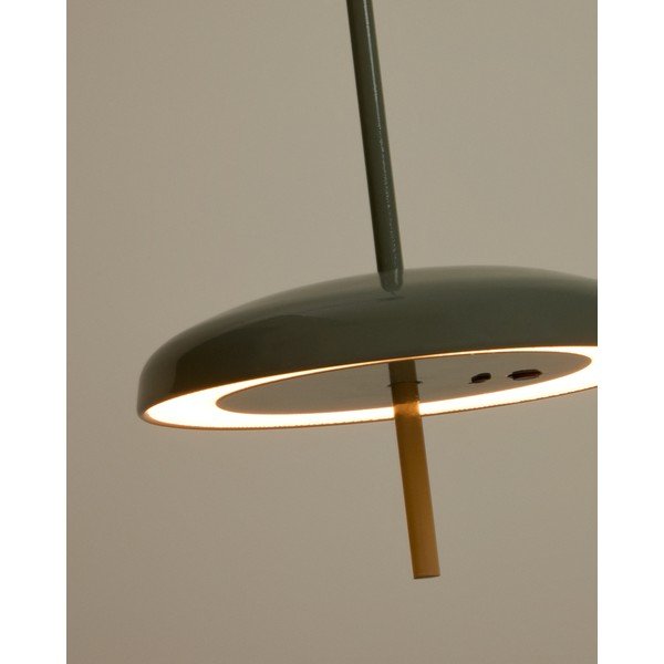 Gaiši zaļa LED griestu lampa ar regulējamu spilgtumu ar metāla abažūru ø 16 cm Porte – Kave Home-image-1