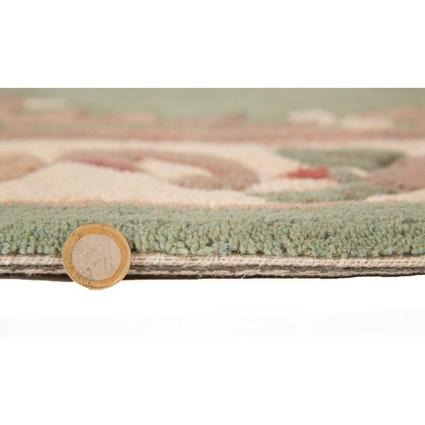 Zaļš vilnas paklājs Flair Rugs Aubusson, 67 x 127 cm-image-4