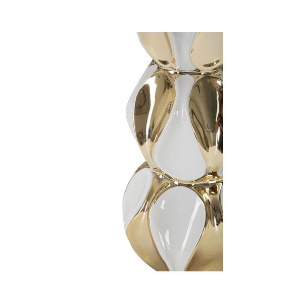 Balta/zelta krāsas keramikas galda lampa ar auduma abažūru (augstums 46 cm) Glam Balls – Mauro Ferretti-image-2