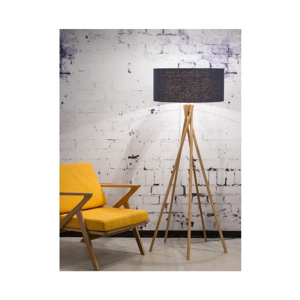 Stāvlampa ar zilu abažūru un bambusa struktūru Good&Mojo Kilimanjaro-image-3