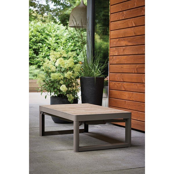 Dārza kafijas galdiņš ar riekstkoka imitāciju 71,5x116 cm Lyon – Keter-image-1