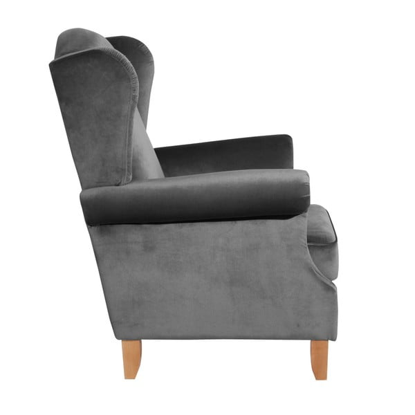 Antracīta pelēks samta atzveltnes krēsls Max Winzer Verita Velvet-image-3