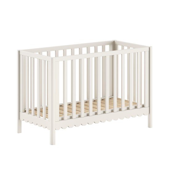 Bēša priedes masīvkoka bērnu gultiņa ar regulējamu augstumu 60x120 cm Swingo – Vipack