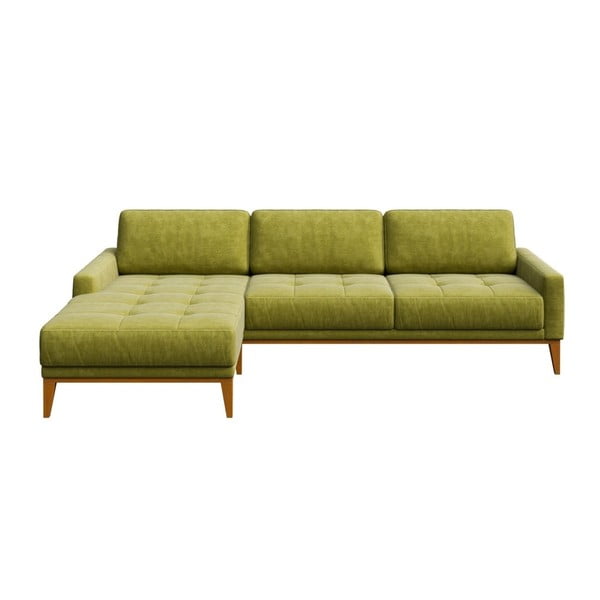 Zaļa stūra dīvāns MESONICA Musso Tufted, kreisais stūris