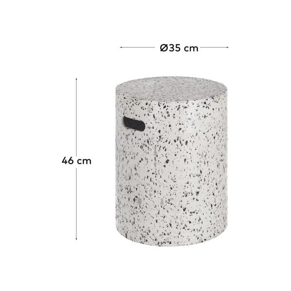 Balts betona sānu galdiņš Kave Home Jenell, ⌀ 35 cm-image-4