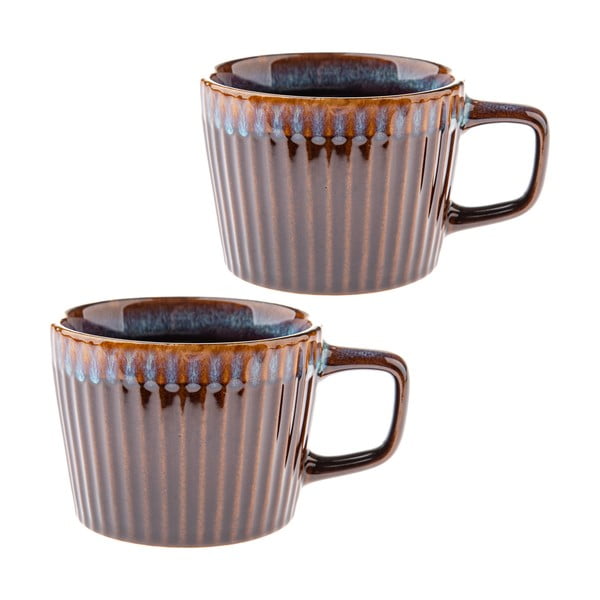 Zilas/brūnas kapučīno akmensmasas krūzes (2 gab.) 190 ml Tone – Dakls