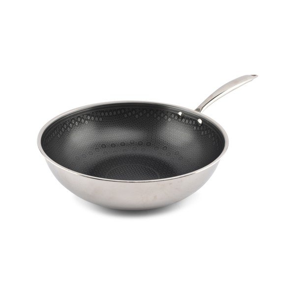Wok nerūsējošā tērauda panna ar nelīpošu pārklājumu ø 31,5 cm Fusion – BonBistro