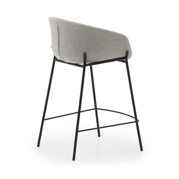 Gaiši pelēki bāra krēsli (2 gab.) (sēdekļa augstums 65 cm) Yvette – Kave Home-image-4