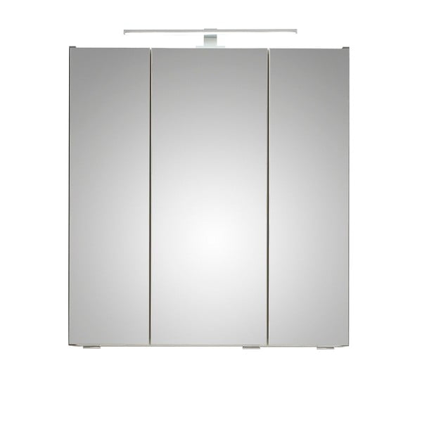 Pelēks piekaramais vannas istabas skapītis ar spoguli 65x70 cm Set 357 - Pelipal