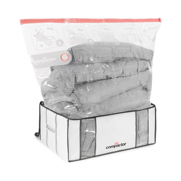 Vakuuma/ar stingrām malām tekstila drēbju uzglabāšanas kaste 65x45x27 cm Life – Compactor-image-4