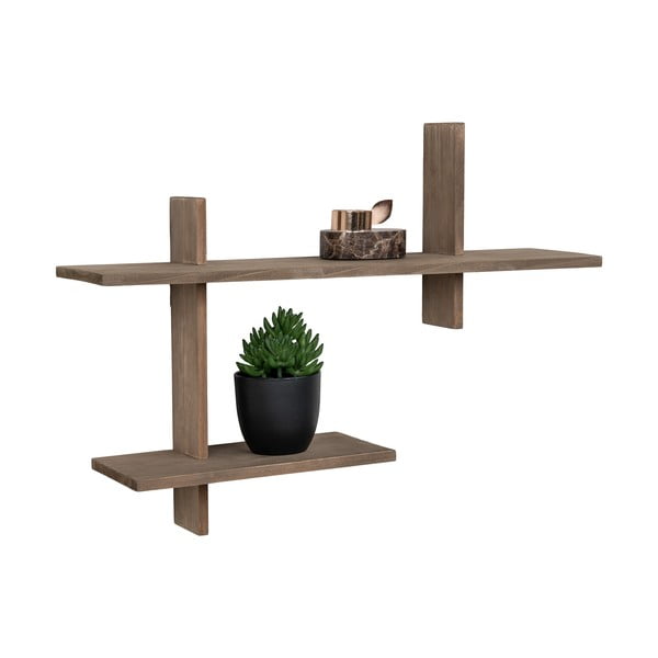 Dabīga toņa daudzlīmeņu priedes masīvkoka sienas plaukts Ovada – House Nordic-image-3