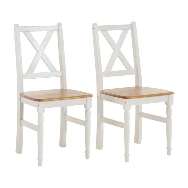 2 baltu ēdamistabas krēslu komplekts ar dabīgu priedes masīvkoka sēdekli Støraa Normann