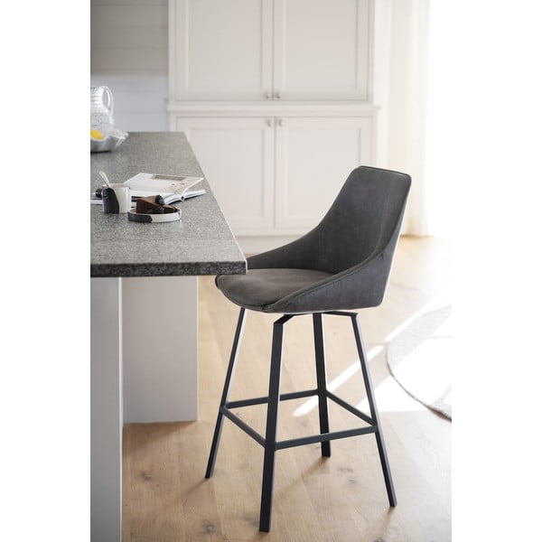 Pelēki bāra krēsli (2 gab.) (sēdekļa augstums 65 cm) Alison – Rowico-image-1