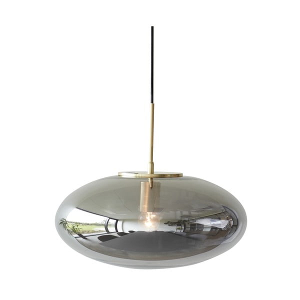 Pelēka piekaramā lampa ar regulējamu spilgtumu un stikla abažūru ø 40 cm Reflect – Hübsch