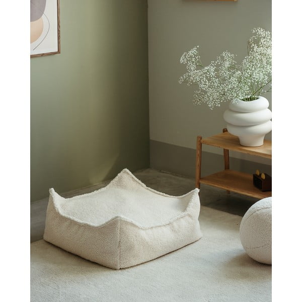 Krēmkrāsas bērnu sēžammaiss no buklē auduma Square – Wigiwama-image-1
