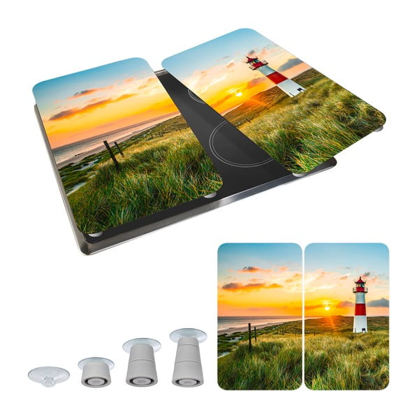 Aizsargplāksnes plītij no rūdīta stikla (2 gab.) 52x30 cm Lighthouse – Maximex-image-2