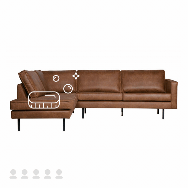 Piecvietīga dīvāna ar ādas polsterējumu tīrīšana, mitrā dziļā tīrīšana + ādas kopšana