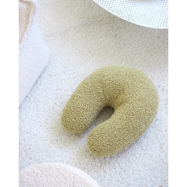 Zaļš bērnu dīvāna spilvens no buklē auduma U – Wigiwama-image-4