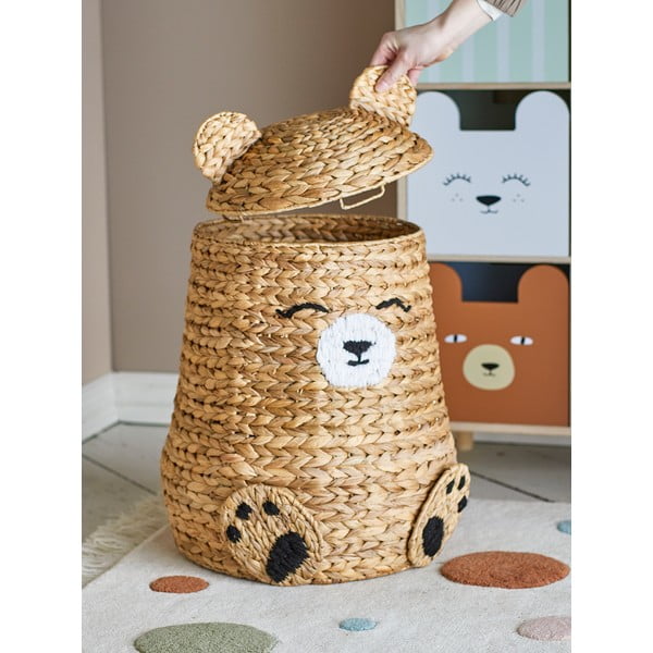 Dabīga toņa bērnu rotaļlietu grozs no ūdens hiacintes ø 40x57 cm Timone – Bloomingville Mini-image-2