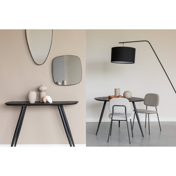 Melns tīkkoka masīvkoka konsoles galds 37x118 cm Webster – White Label-image-2