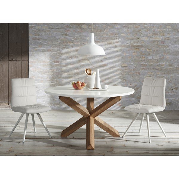 Ozolkoka ēdamgalds ar baltu virsmu Kave Home Nori, ø 120 cm-image-4