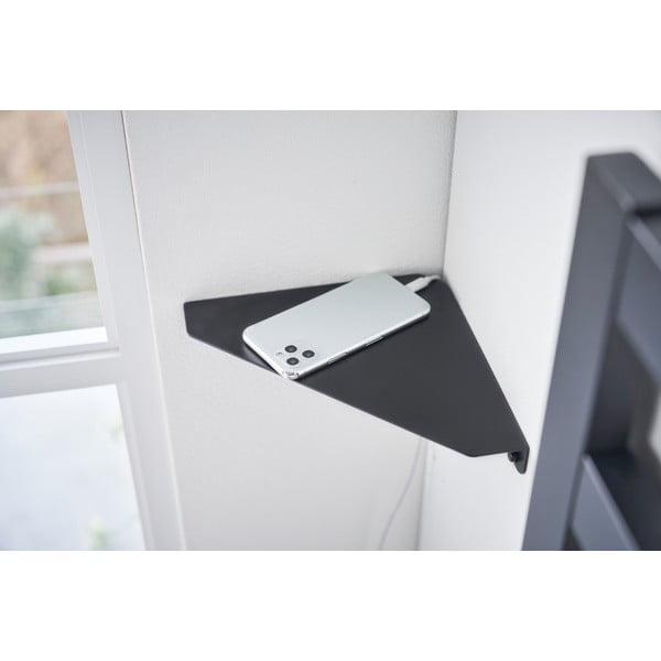 Melns stūra metāla sienas plaukts 22 cm Tower – YAMAZAKI-image-3