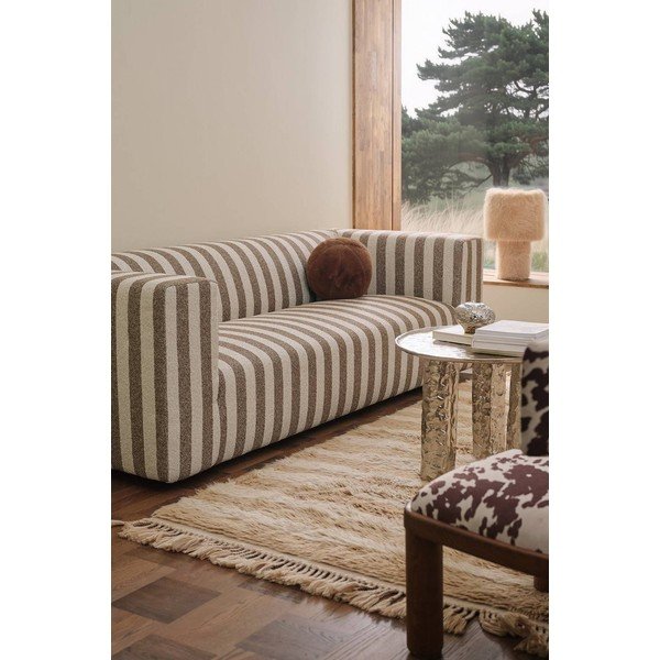 Brūns/krēmkrāsas dīvāns no šenila auduma 220 cm Lisa – Ellos Home-image-1