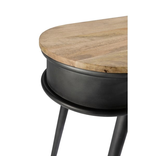 Melns/dabīga toņa konsoles galds 38x90 cm Delhi – MOME-image-3