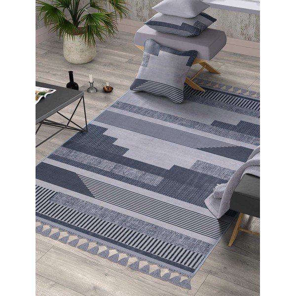 Pelēks mazgājams paklājs 300x80 cm – Vitaus-image-1