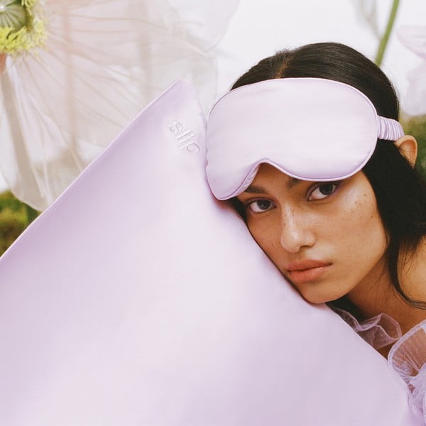 Gaiši violeta zīda miega maska Contour Wildflower – slip-image-3