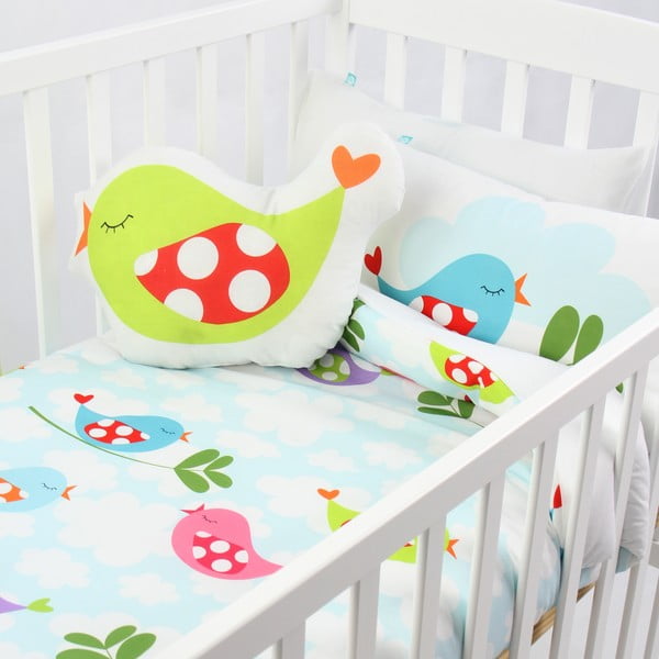 Bērnu kokvilnas sega un spilvens Mr. Fox Little Birds, 100 x 120 cm-image-2