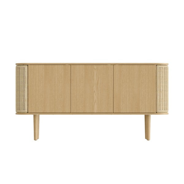 Dabīga toņa zema kumode ar ozolkoka imitāciju 150x75 cm Treasures – UMAGE-image-3