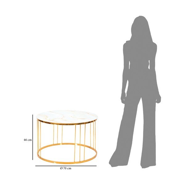 Žurnālgaldiņš zelta krāsā Mauro Ferretti Simple Paris, ⌀ 70 cm-image-3