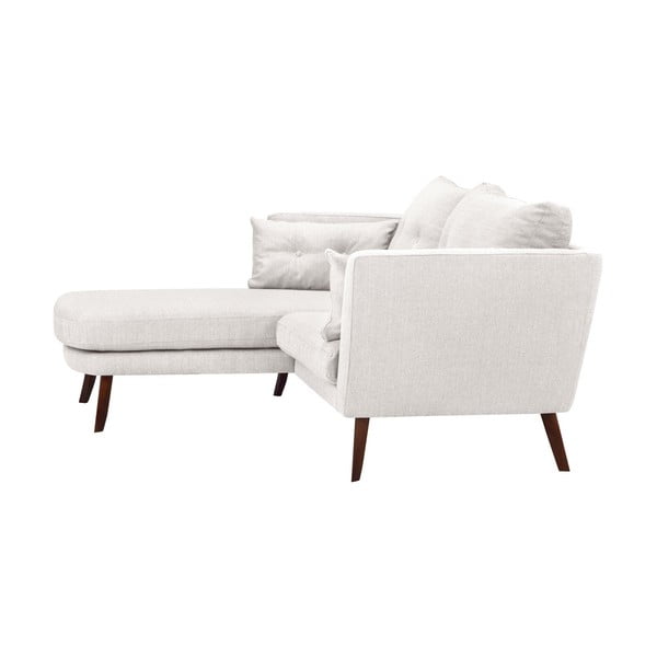 Krēmkrāsas un balts trīsvietīgs dīvāns Mazzini Sofas Elena, ar atpūtas krēslu kreisajā stūrī-image-1