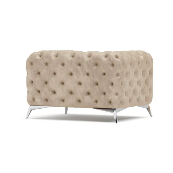 Bēšs samta atpūtas krēsls Chelsea – Ropez-image-2