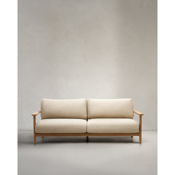 Bēšs/dabīga toņa tīkkoka masīvkoka dārza dīvāns Tirant – Kave Home-image-1