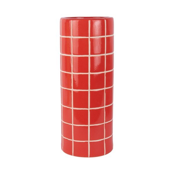 Sarkana keramikas vāze (augstums 40 cm) Retro Tiles – PT LIVING