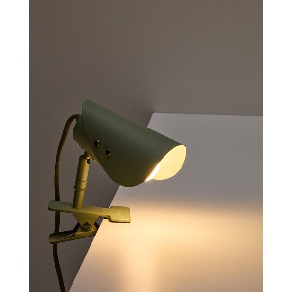 Zaļa metāla galda lampa ar klipsi (augstums 16 cm) Jula – Kave Home-image-1