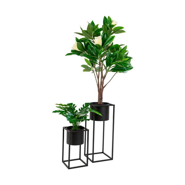 2 melnu metāla puķu podu komplekts House Nordic Marla-image-4