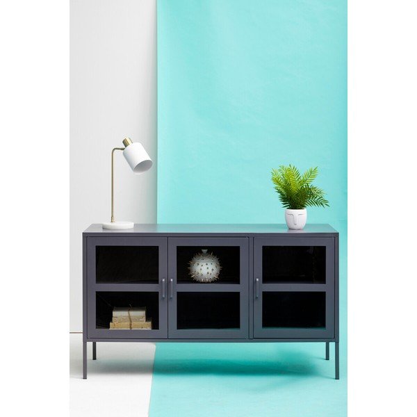 Pelēka tērauda vitrīna 140x80x45 cm Acier – Premier Housewares-image-2