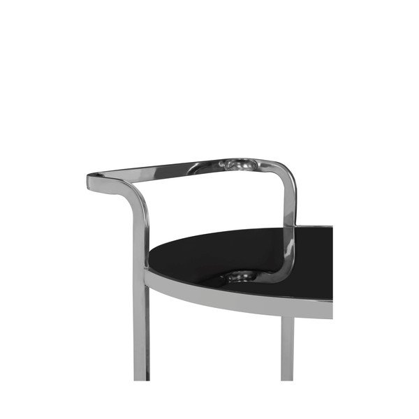 Servēšanas galdiņš uz riteņiem ar stikla galda virsmu ø 50 cm Ackley – Premier Housewares-image-3